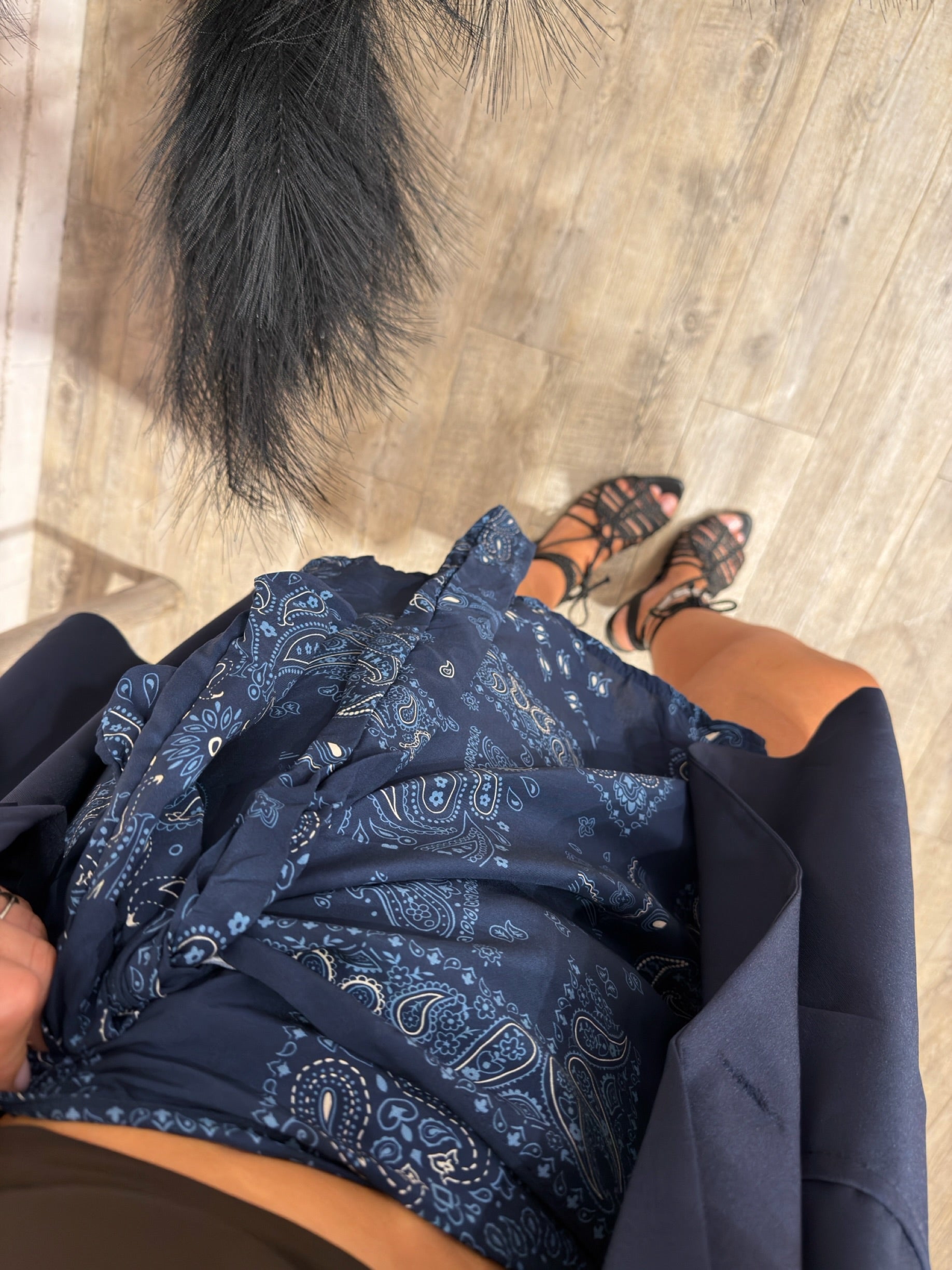 Mini Gonna Portafoglio Bandana Blu