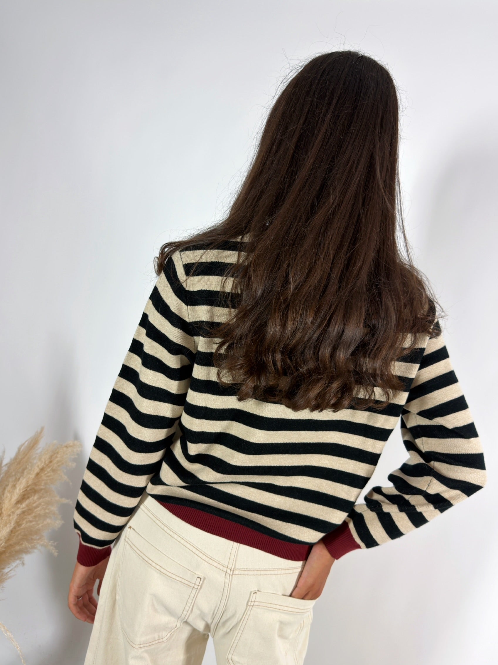 Pull Righe Multicolore Sabbia/Nero/Bruciato Surkana