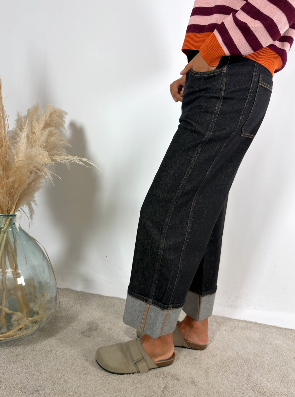 Jeans Risvolto Nero Surkana