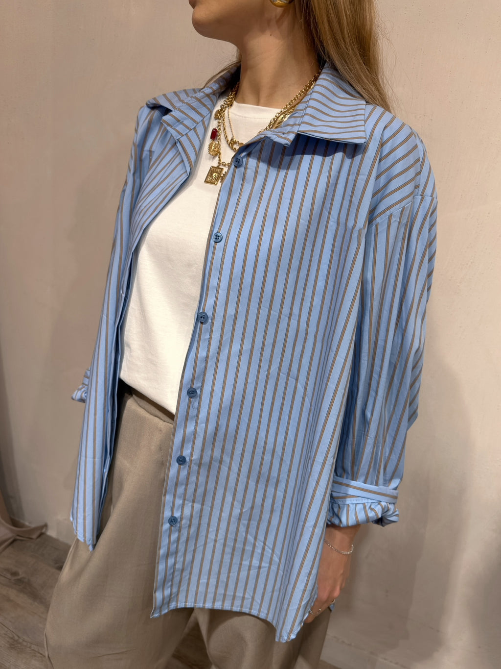 Camicia Over “No Vabbè” Celeste