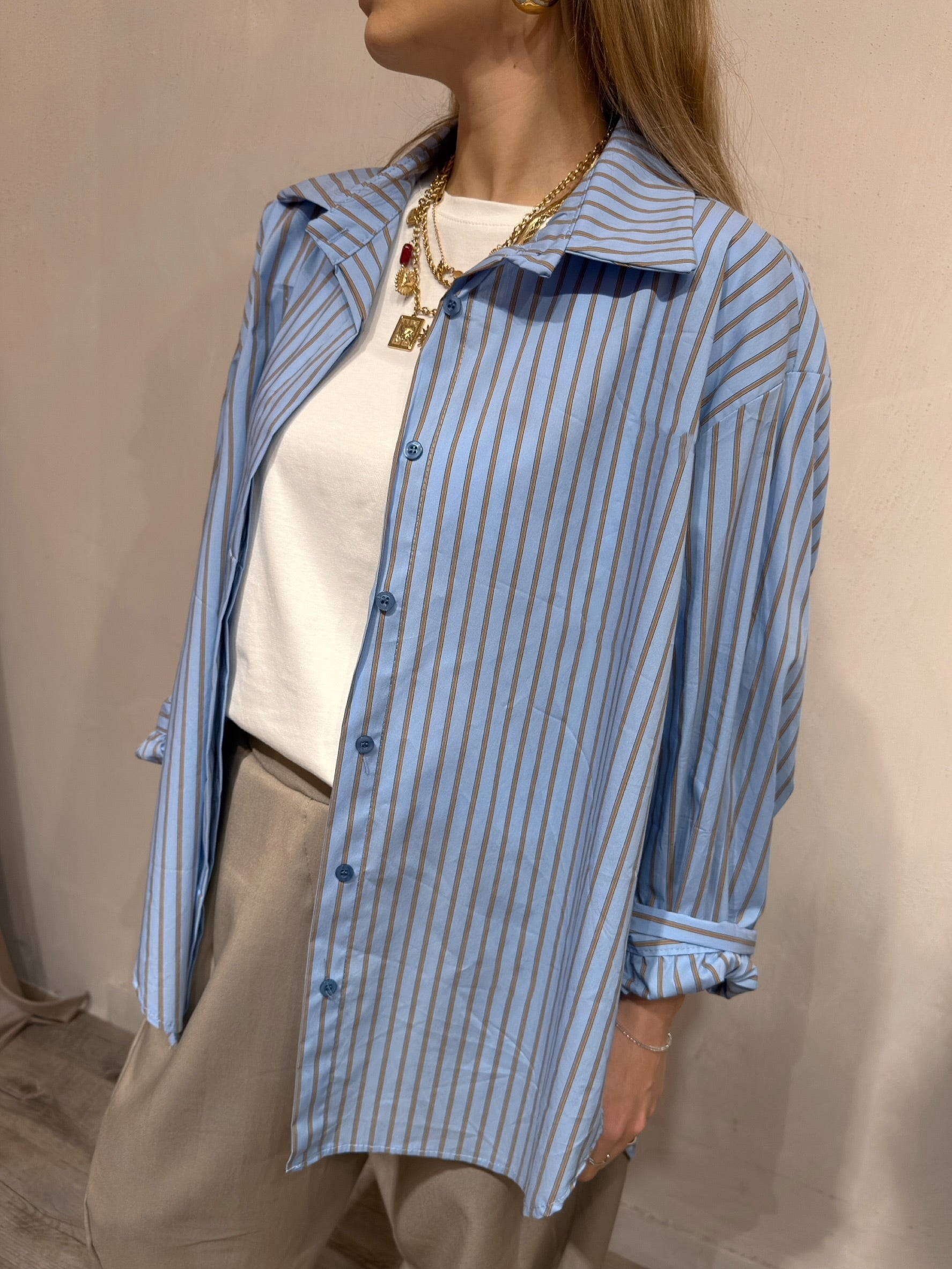 Camicia Over “No Vabbè” Celeste