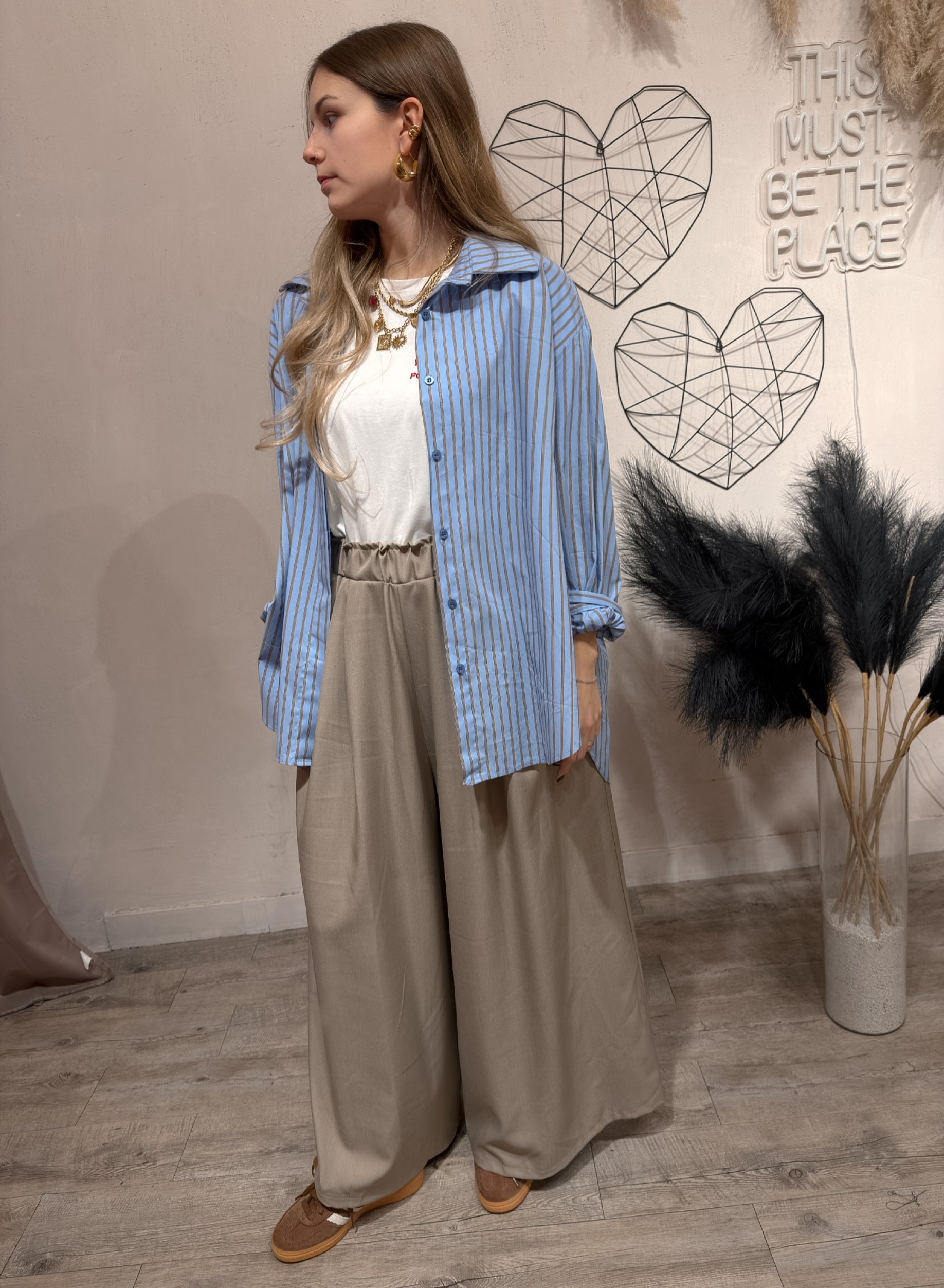 Camicia Over “No Vabbè” Celeste