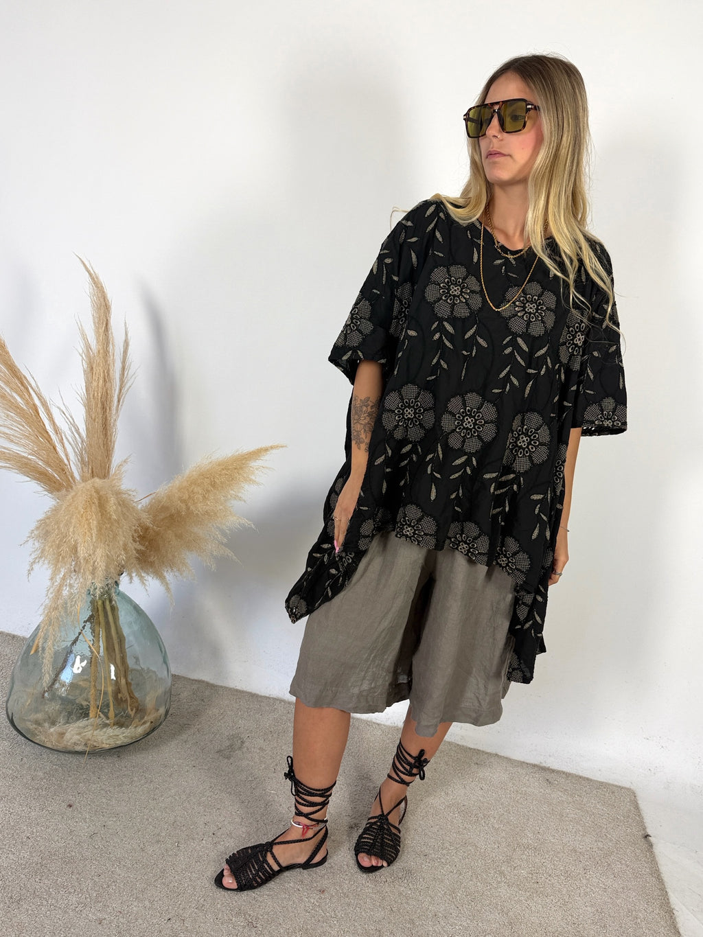 Maxi Bermuda Lino Taupe