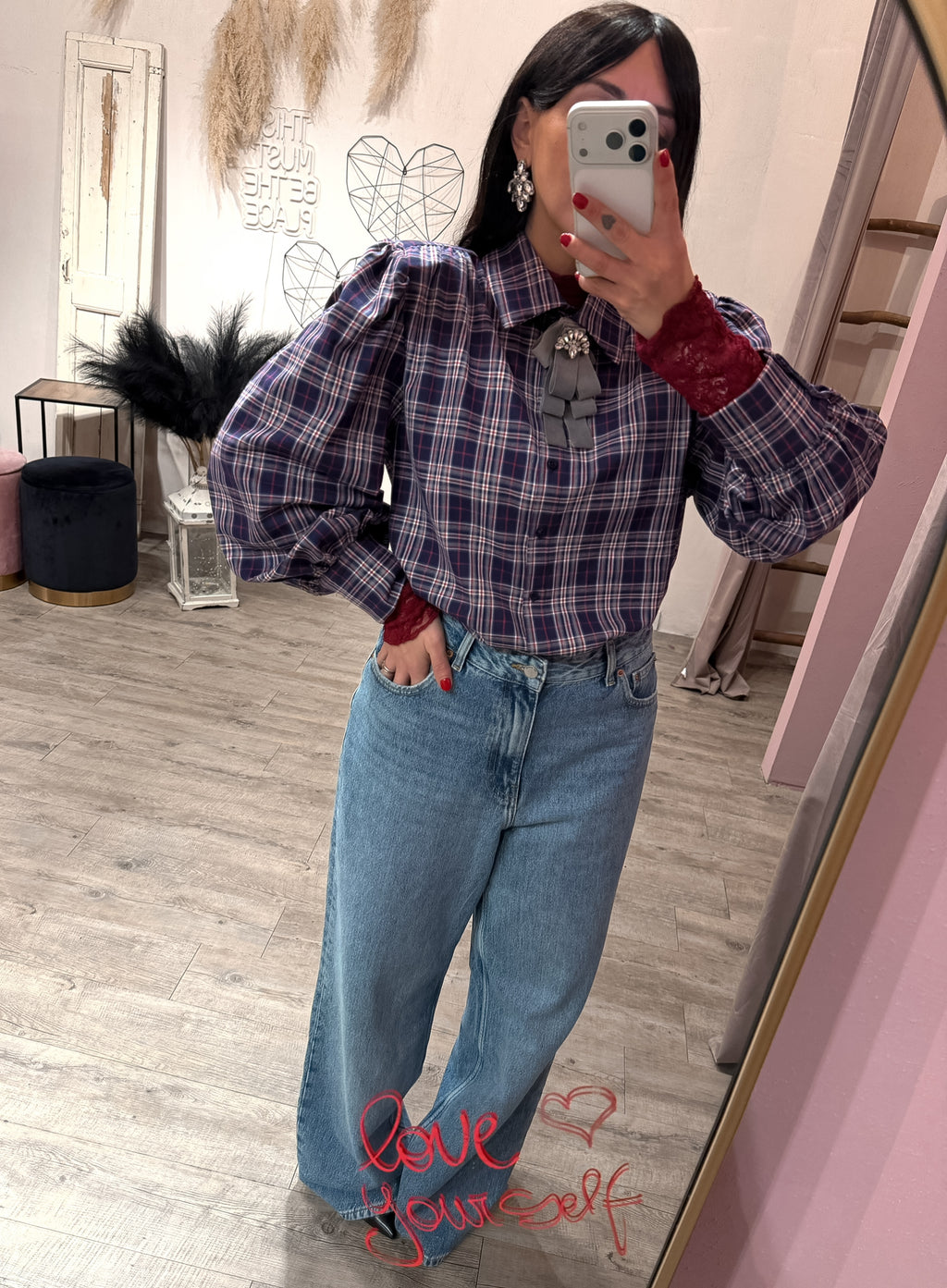Camicia Check Spallina Kontatto