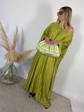 Maxi Abito Kimono Satinato +colori