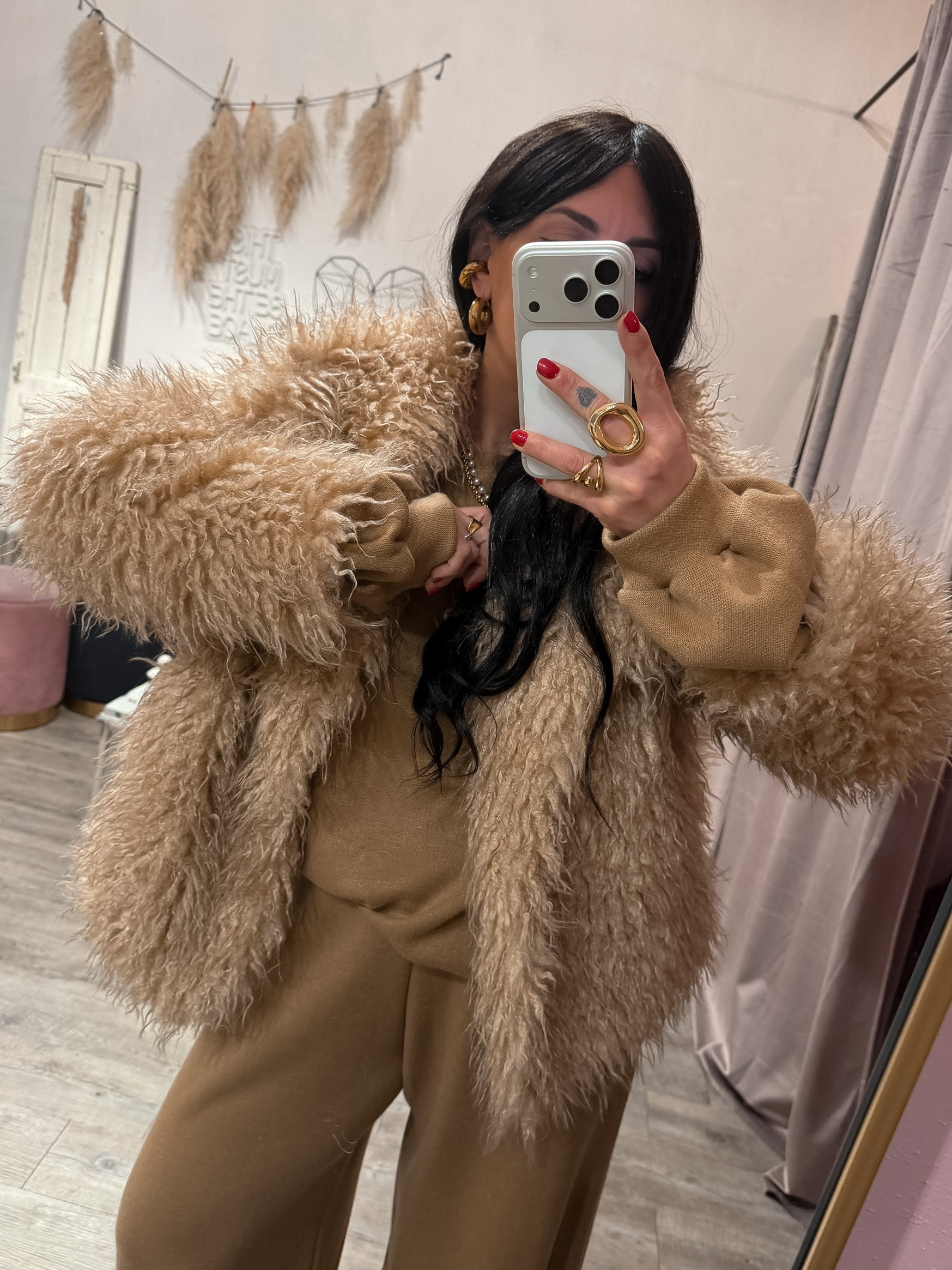 Pelliccia Mongolia Caramello Glamorous