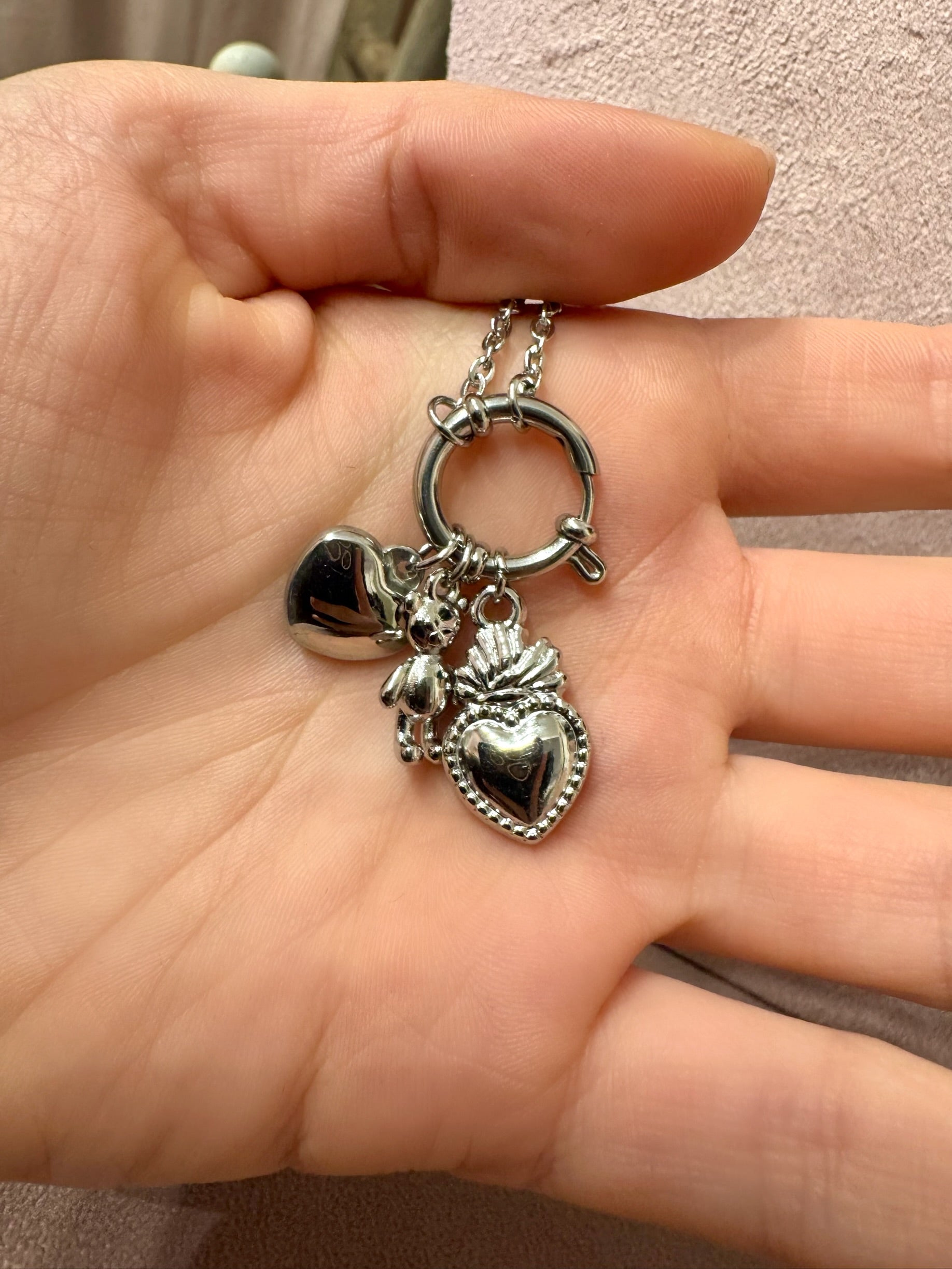 Collana 3 Charms +colori