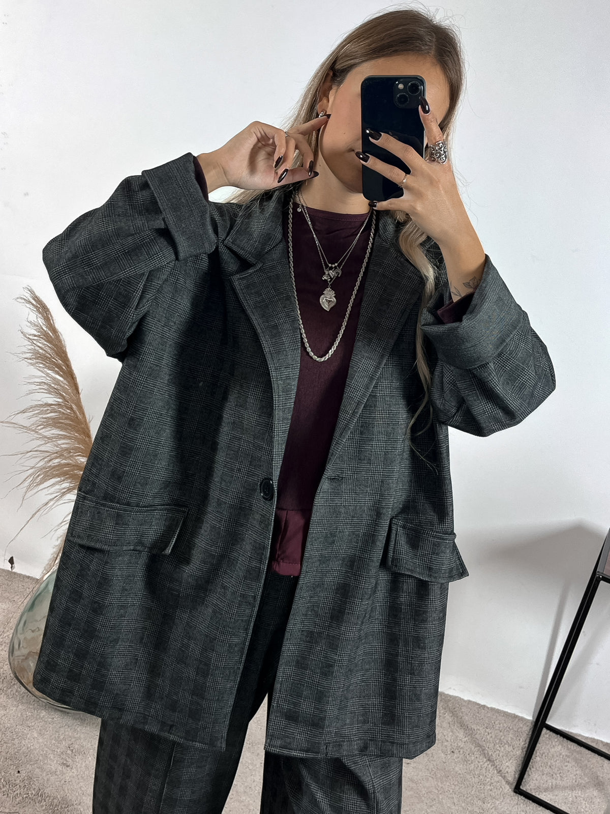 Blazer Sporty Principe De Galles Curvy