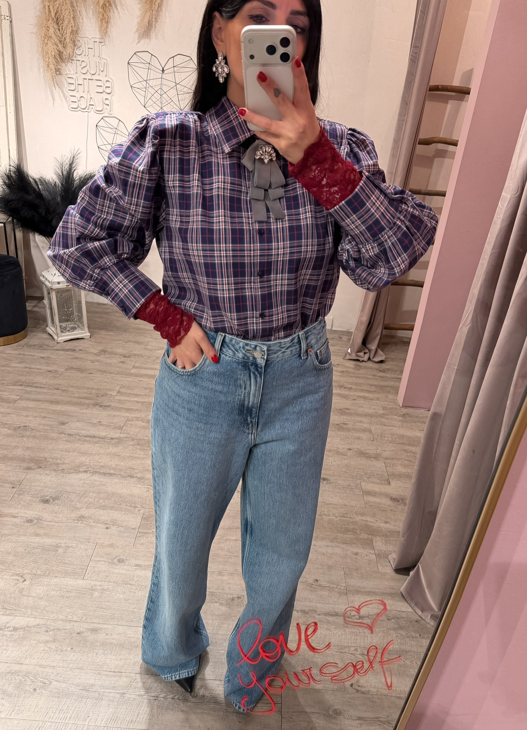 Camicia Check Spallina Kontatto
