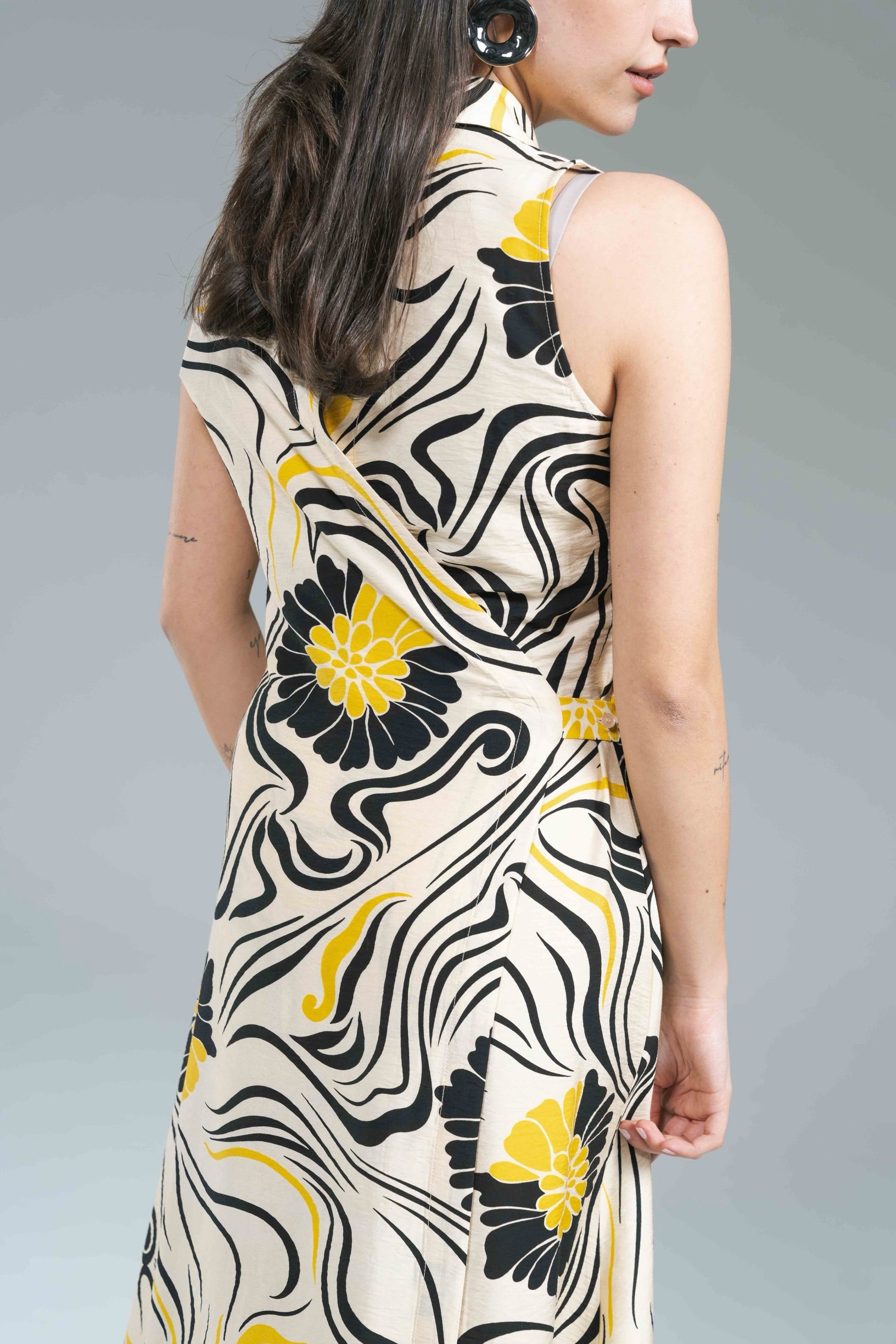 Abito Chemisier Giallo Burro e Nero Wild Pony