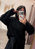Maglione Oversize Lurex Nero