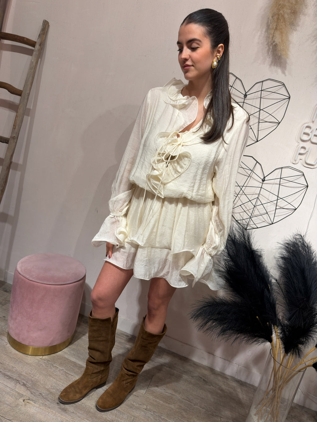 Abito Rouches Crema YouDecide