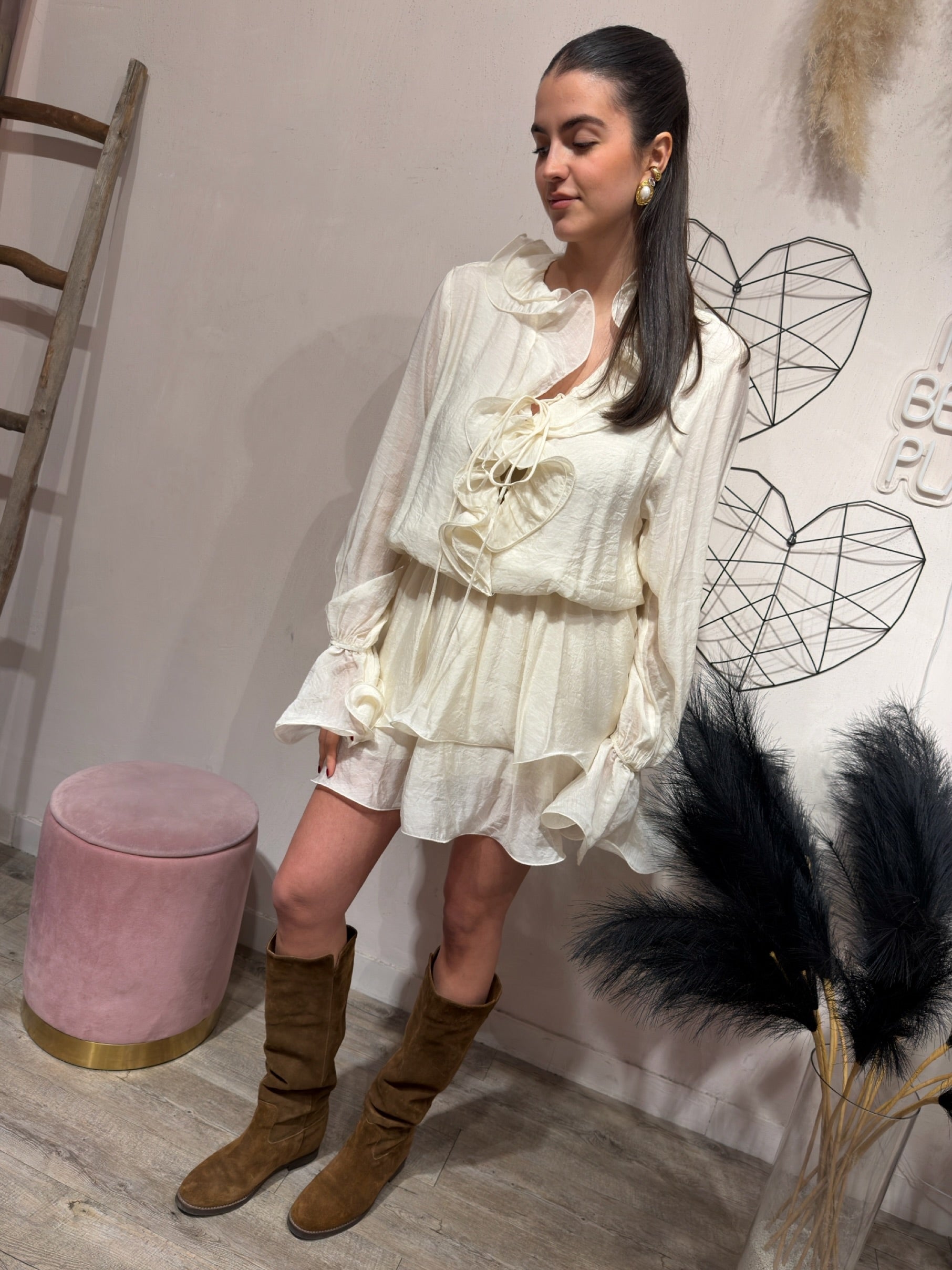 Abito Rouches Crema YouDecide