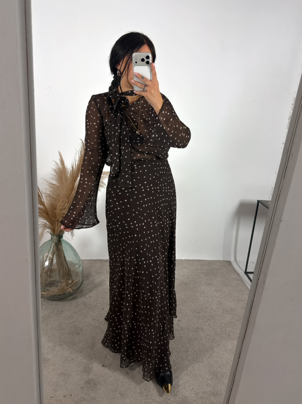 Gonna Lunga Pois Chiffon Fondente Glamorous