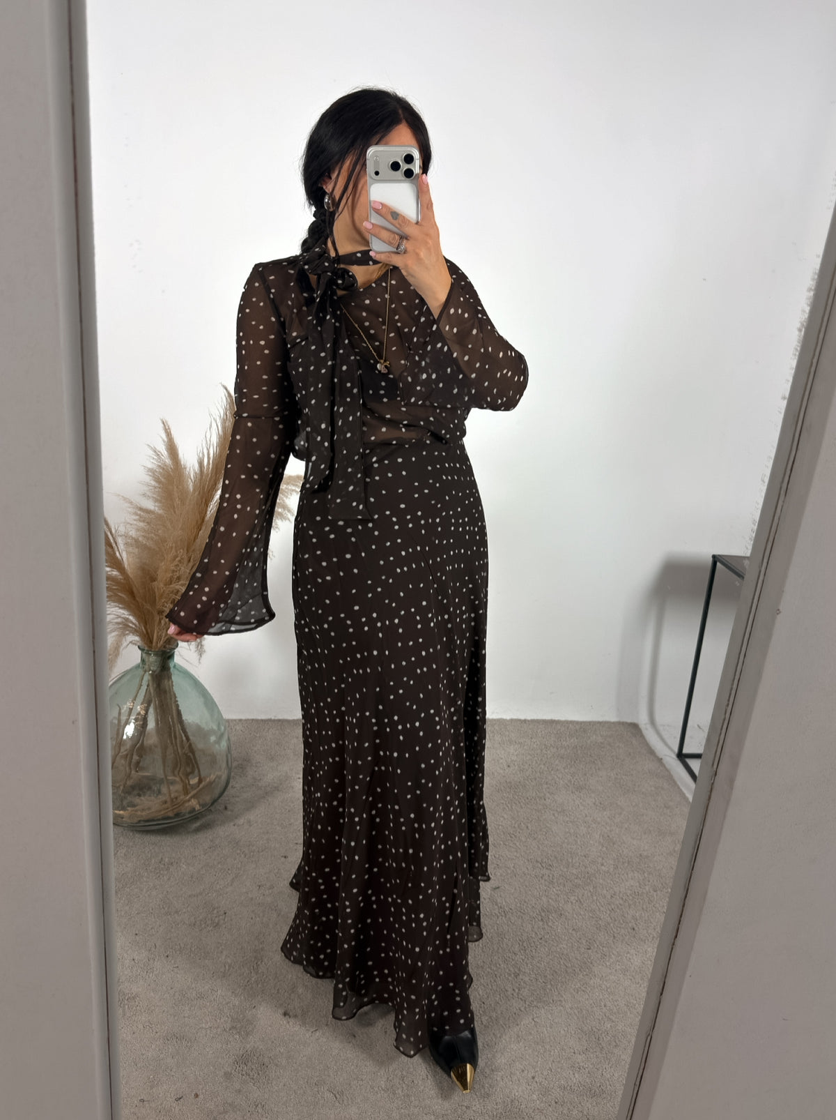 Gonna Lunga Pois Chiffon Fondente Glamorous