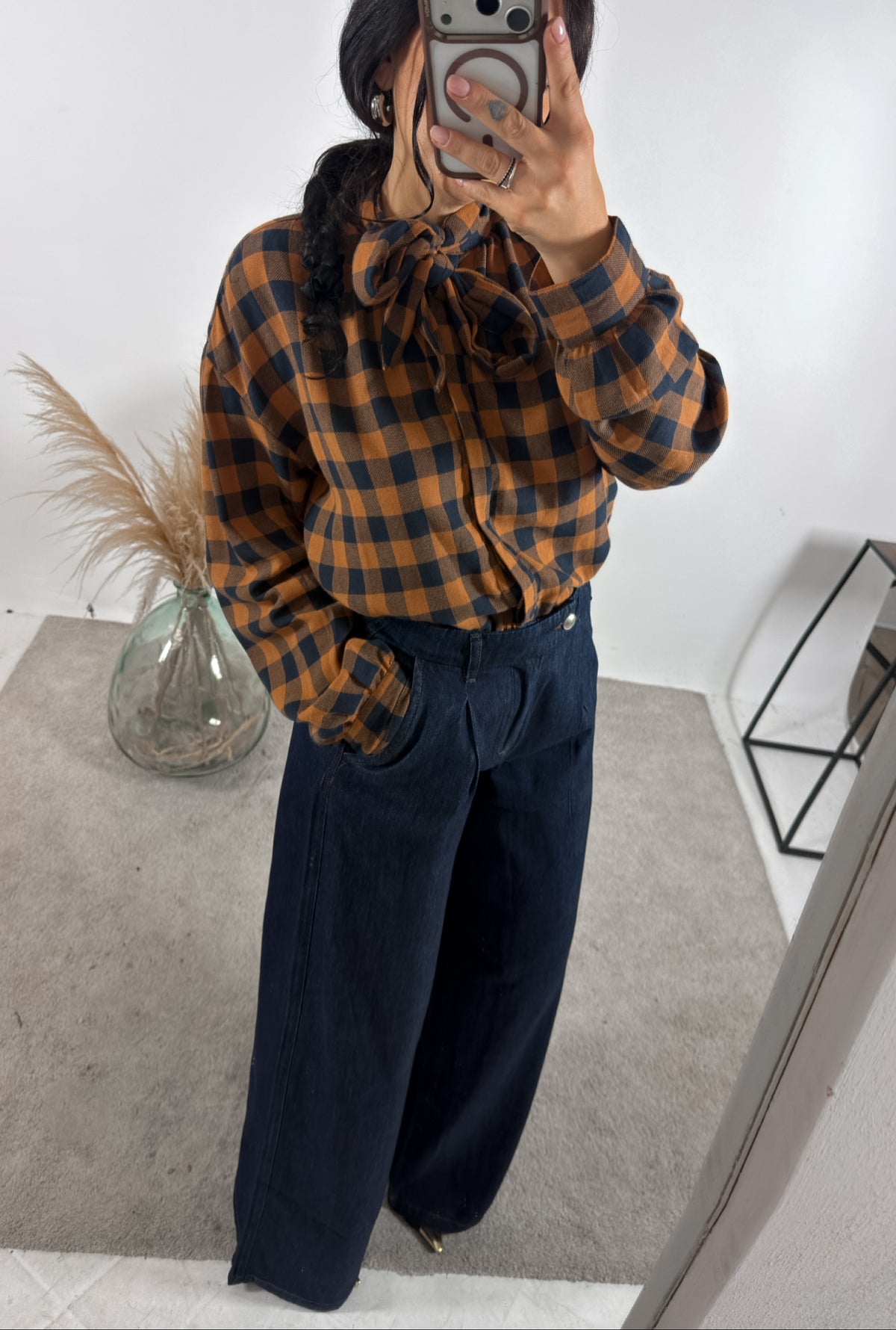 Camicia Fiocco Scacchi Coccio Compania Fantastica