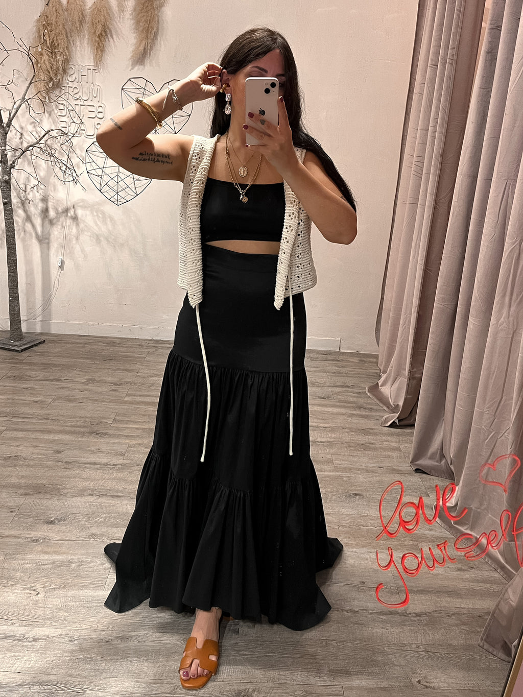 Gonna Lunga Balze Taffeta Kostumn1 +colori