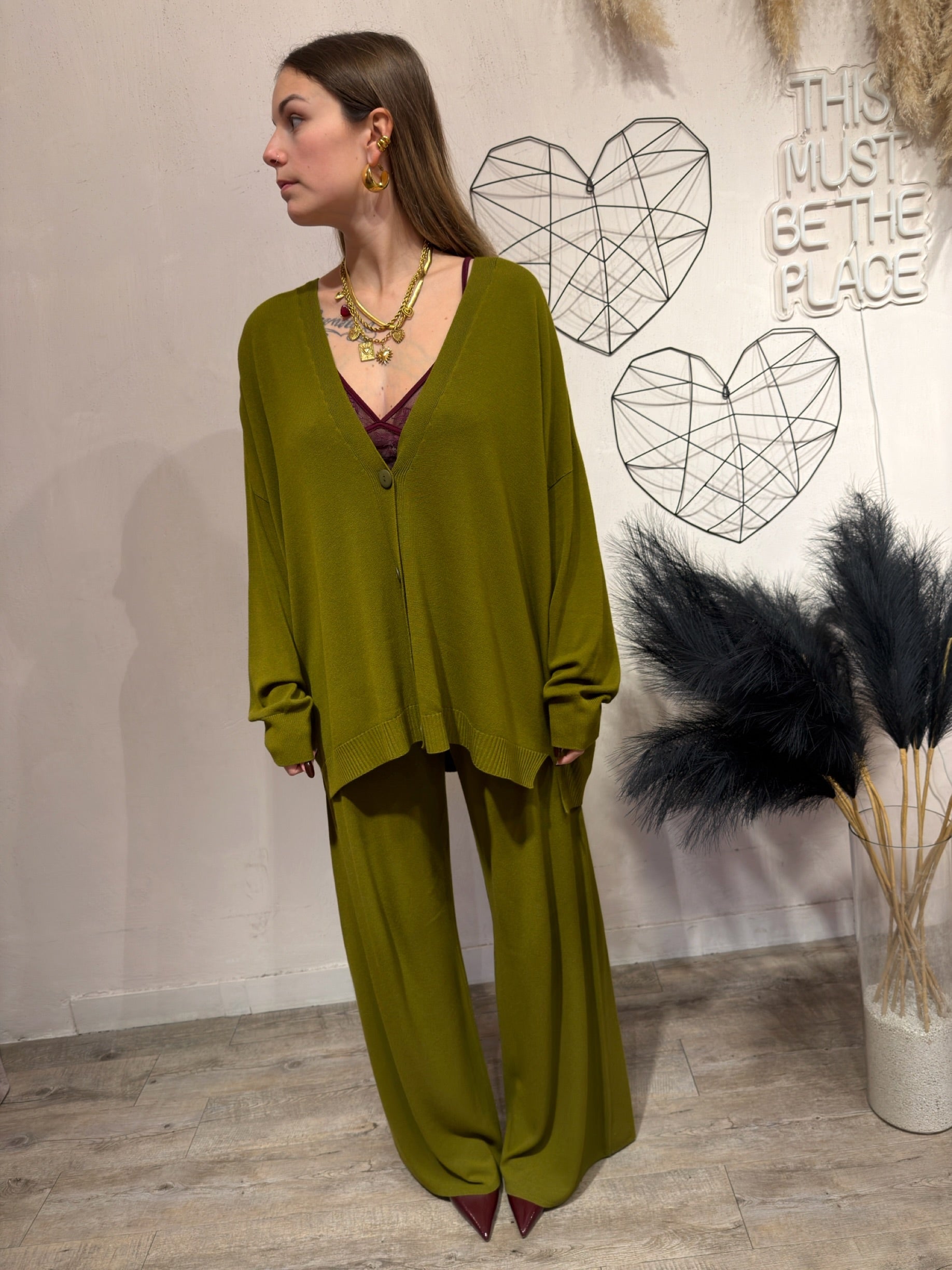 Maxi Cardigan Viscosa Kontatto Olio