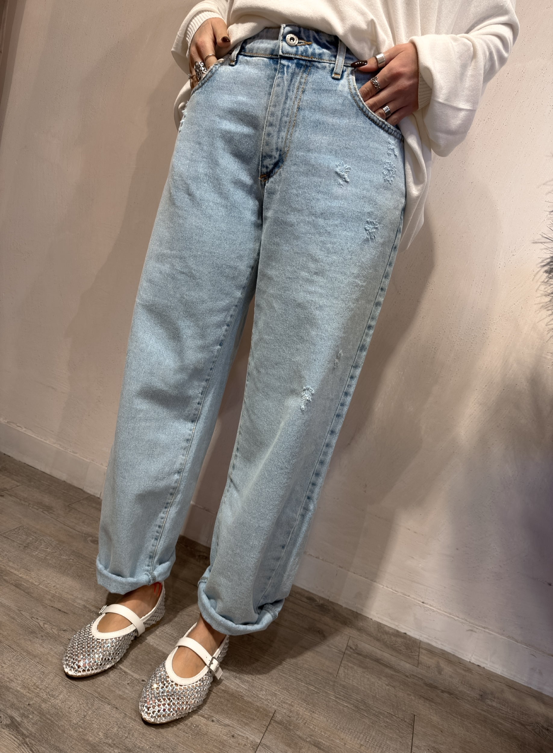 Jeans Boyfriend Rotture Kontatto