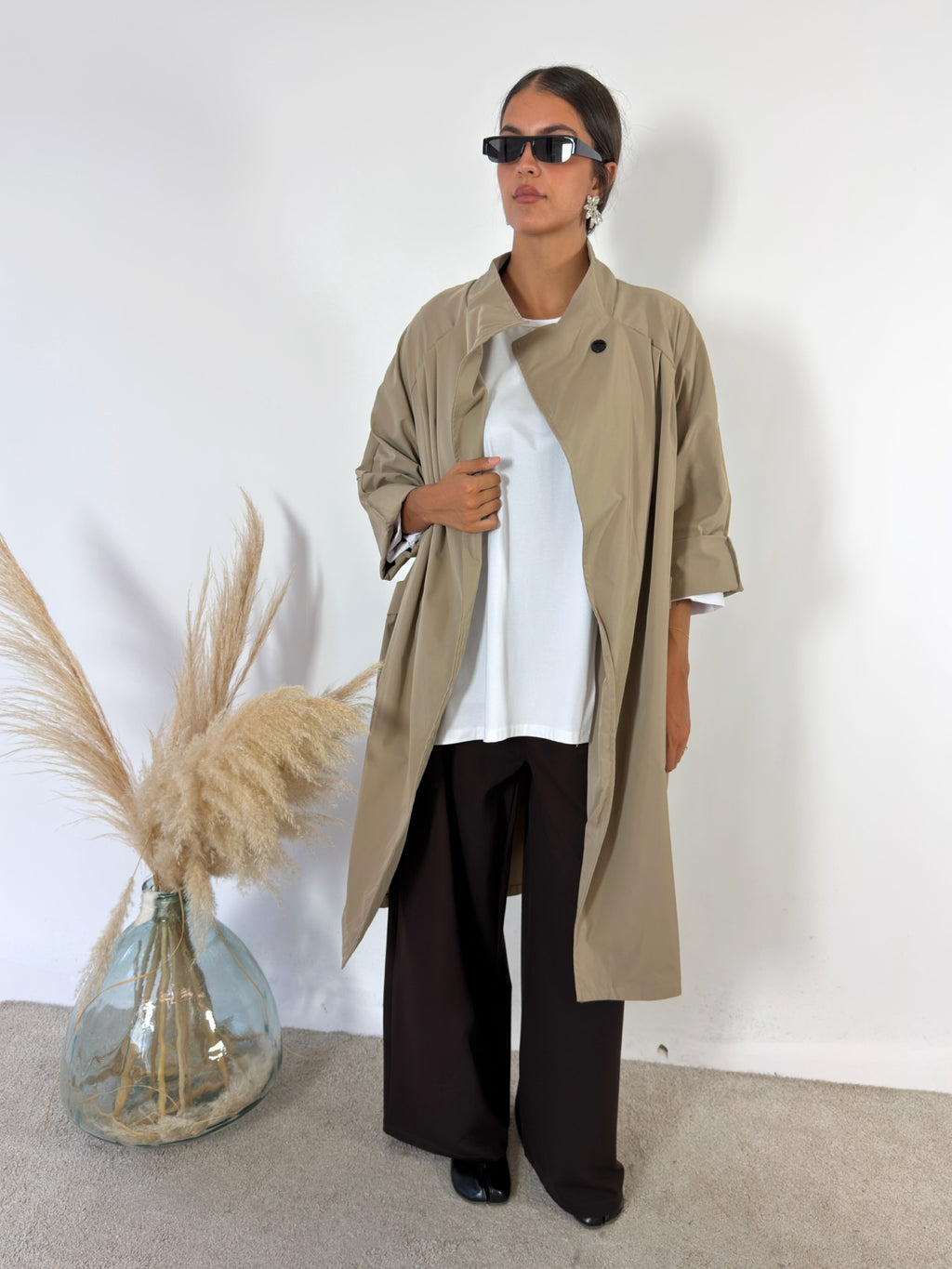 Trench Oversized Impermeabile Camel