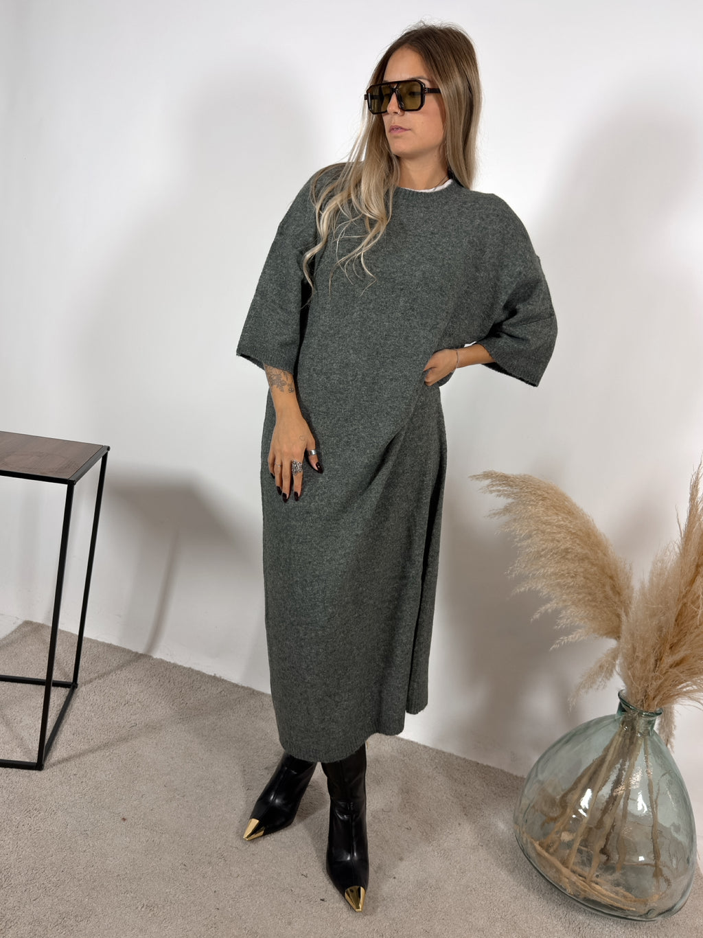 Maxi Abito Maglia Grigio Glamorous