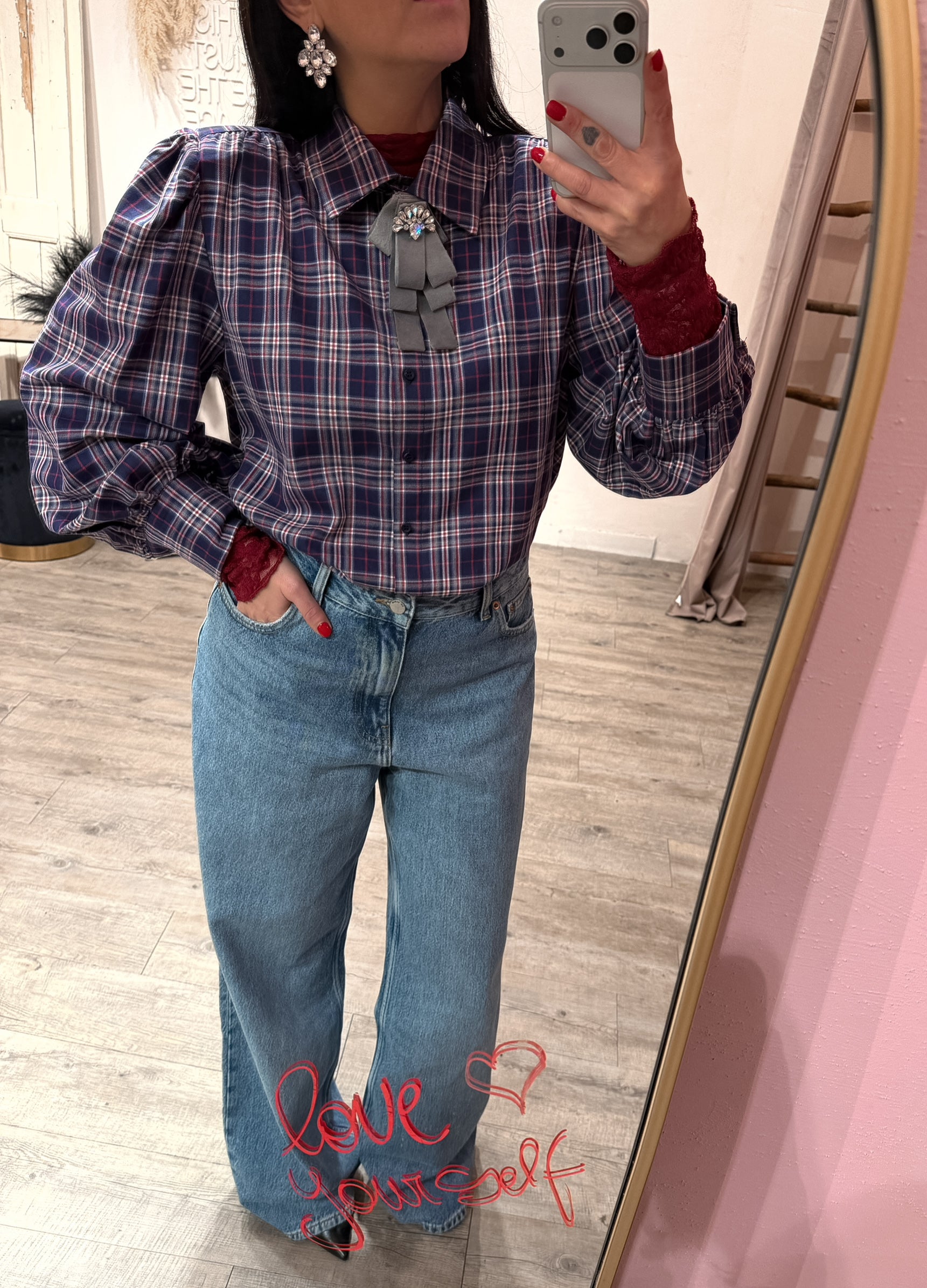 Camicia Check Spallina Kontatto