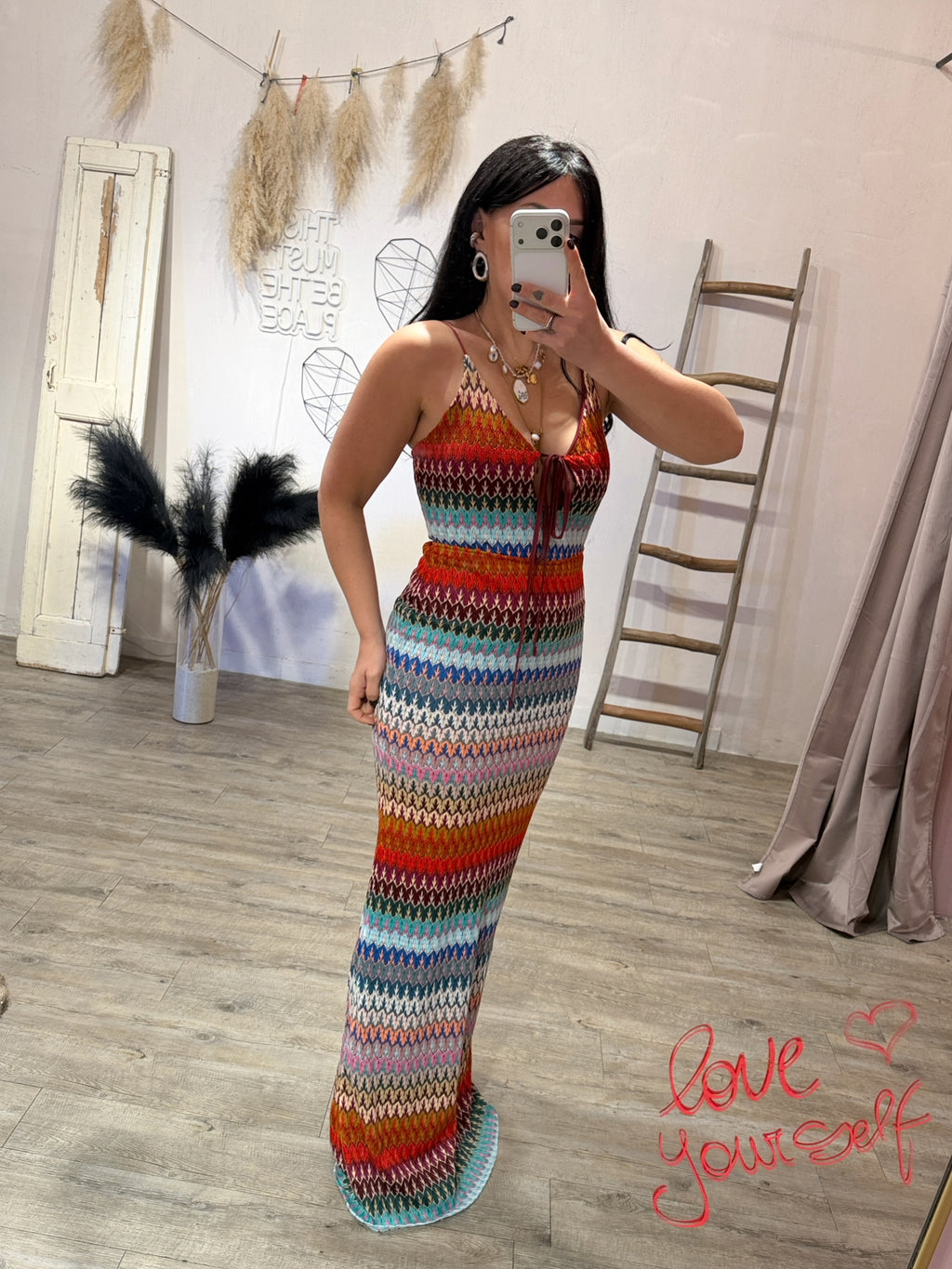 Abito Lungo Bretelline Crochet Kostumn1