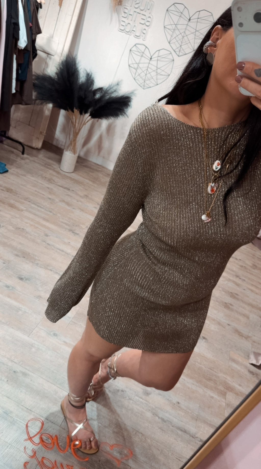Mini Abito Maglia Coste Lurex Kontatto +colori