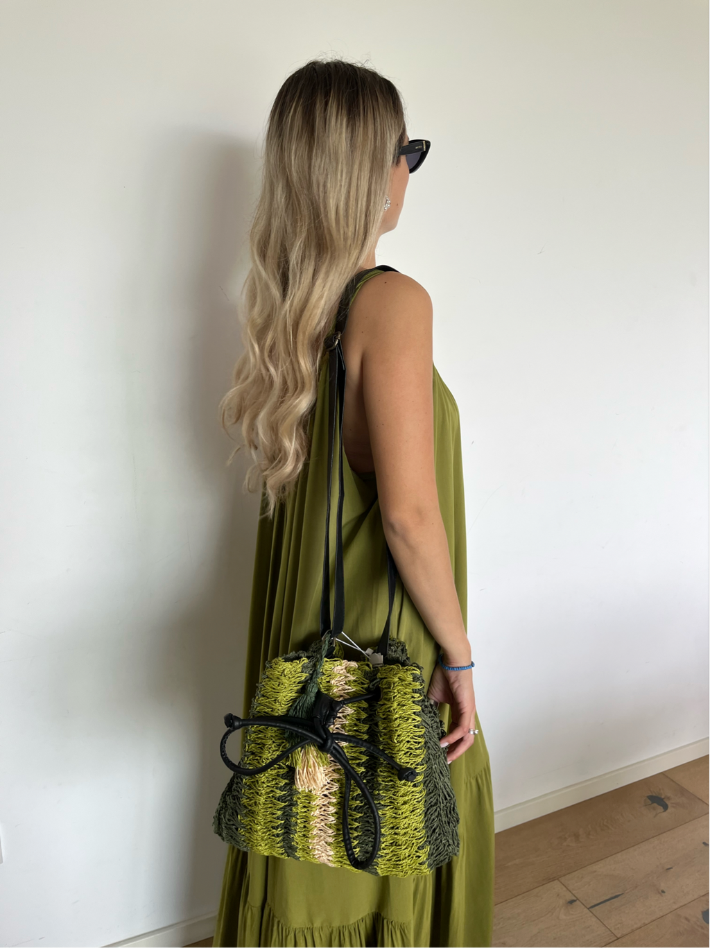 Borsa Secchiello Rafia Verde
