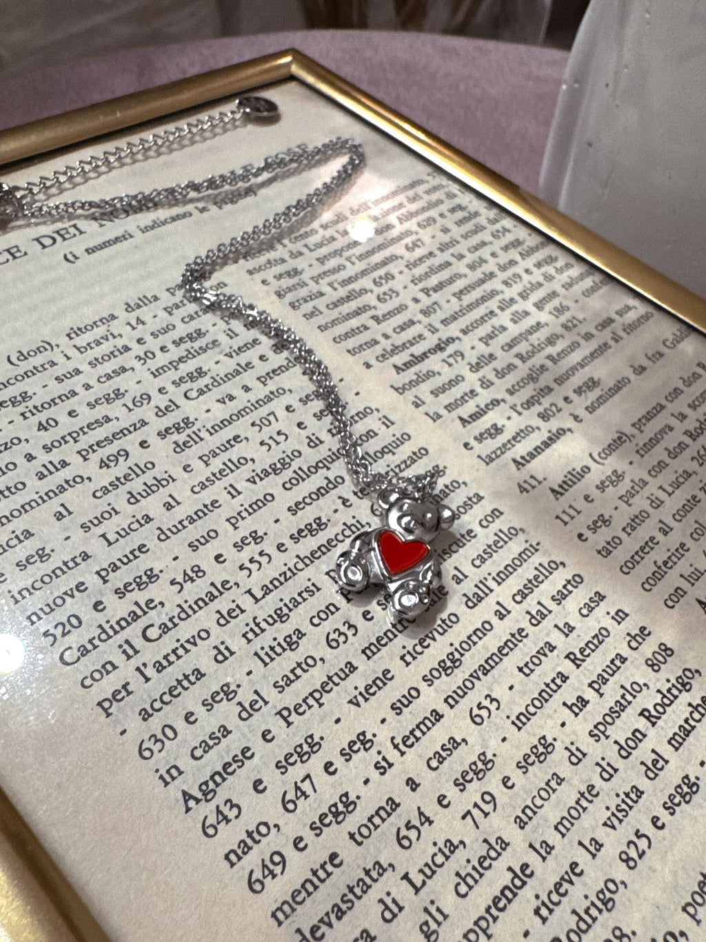 Mix Collana Cuore Sacro + Orsetto Argento