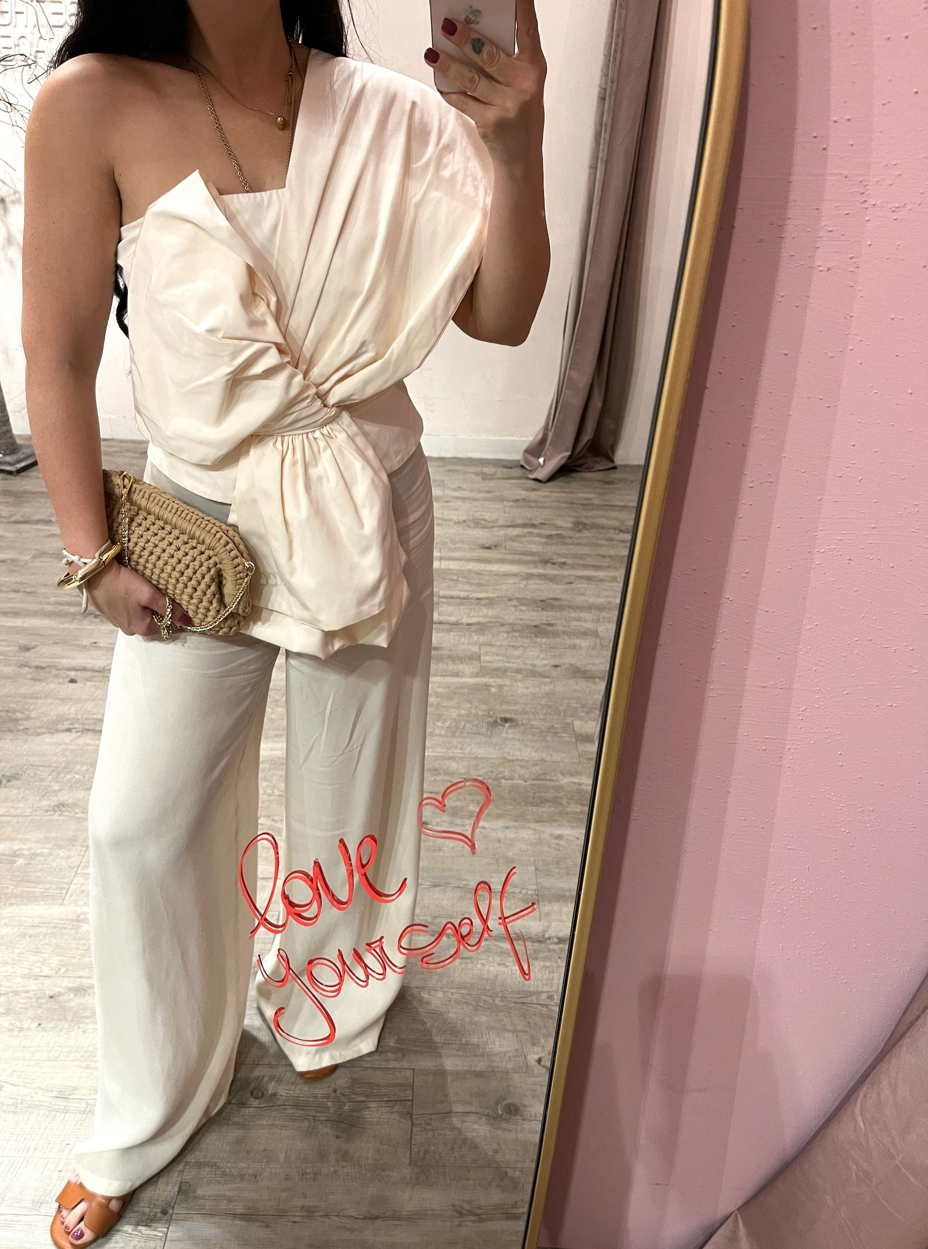 Top Maxi Fiocco Taffeta’ Burro