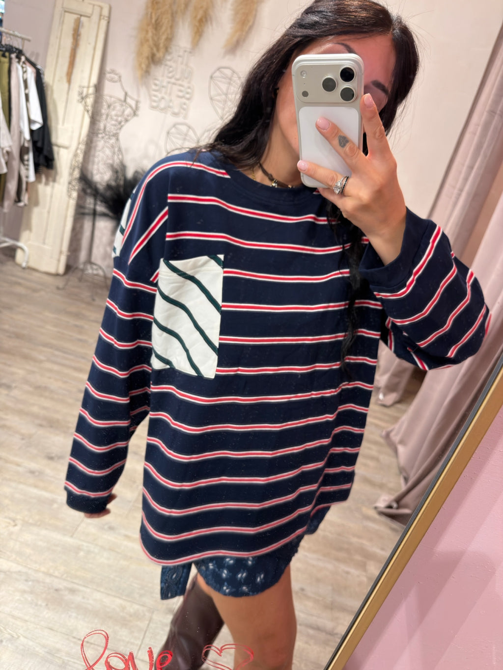 Felpa Stripes Righe Blu/Bianco