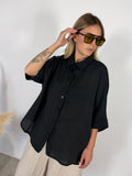 Camicia Scatola Lyocell Garza Nero