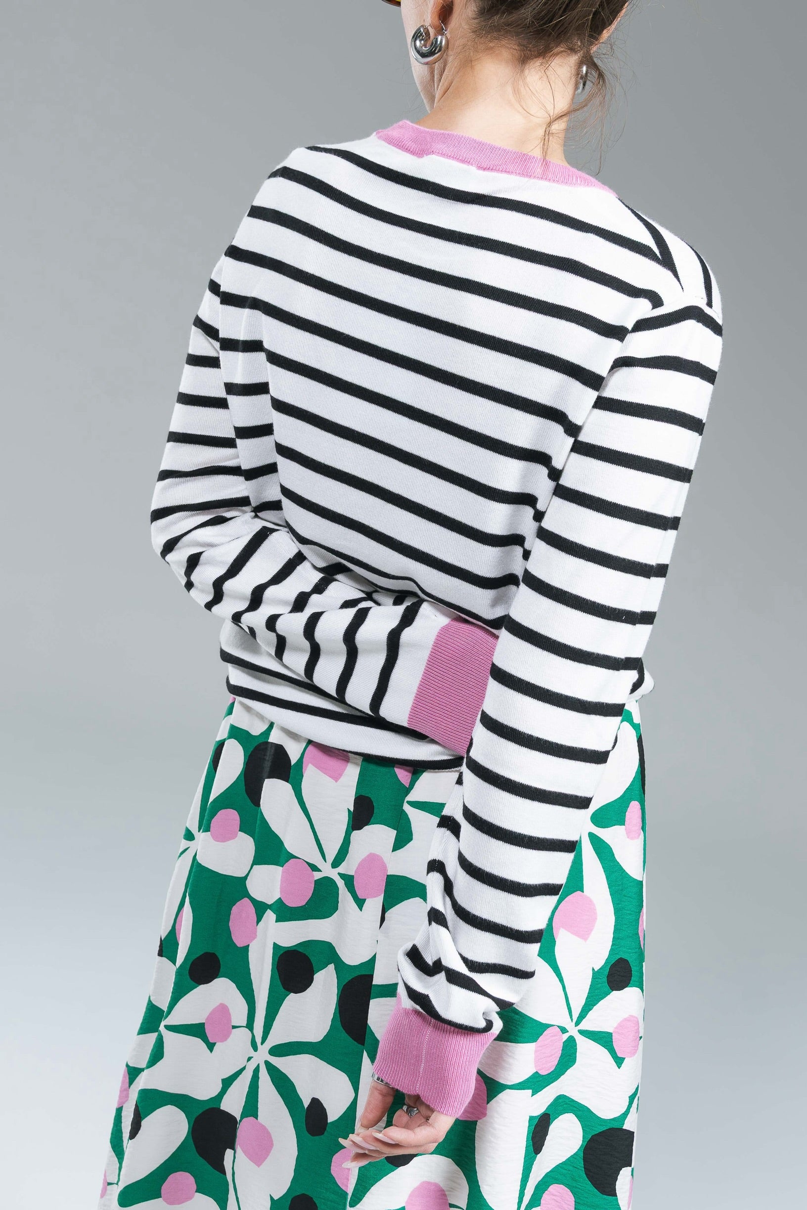 Pull Viscosa Righe Dettagli Rosa Compania Fantastica