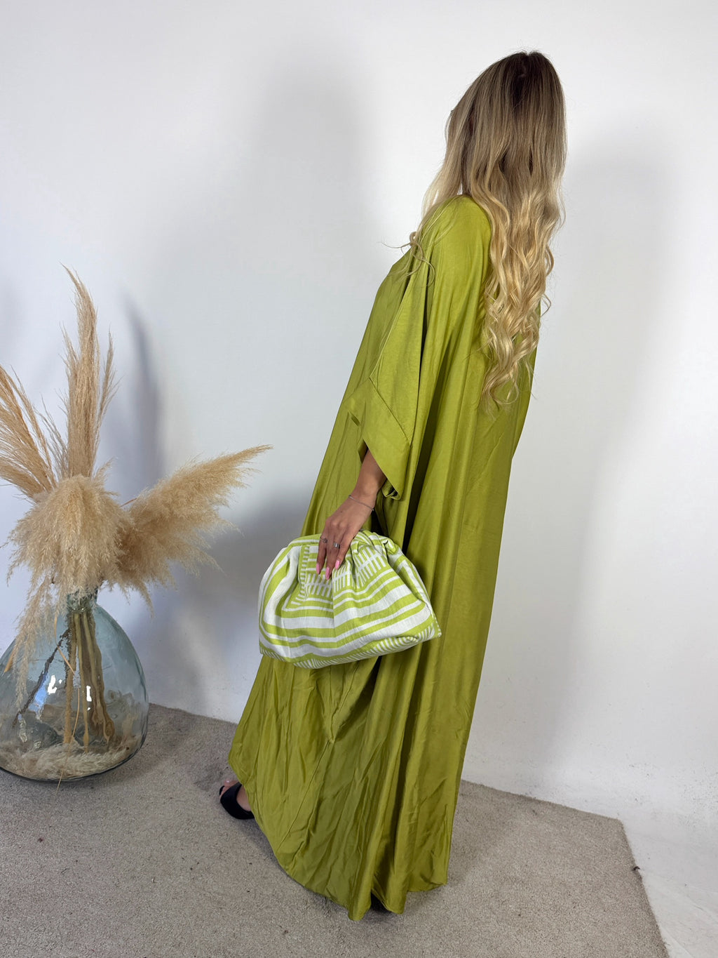 Maxi Abito Kimono Satinato +colori