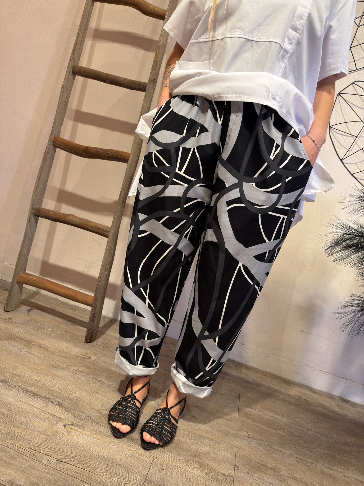 Pantalone Miranda Cotton Fantasia Grigio