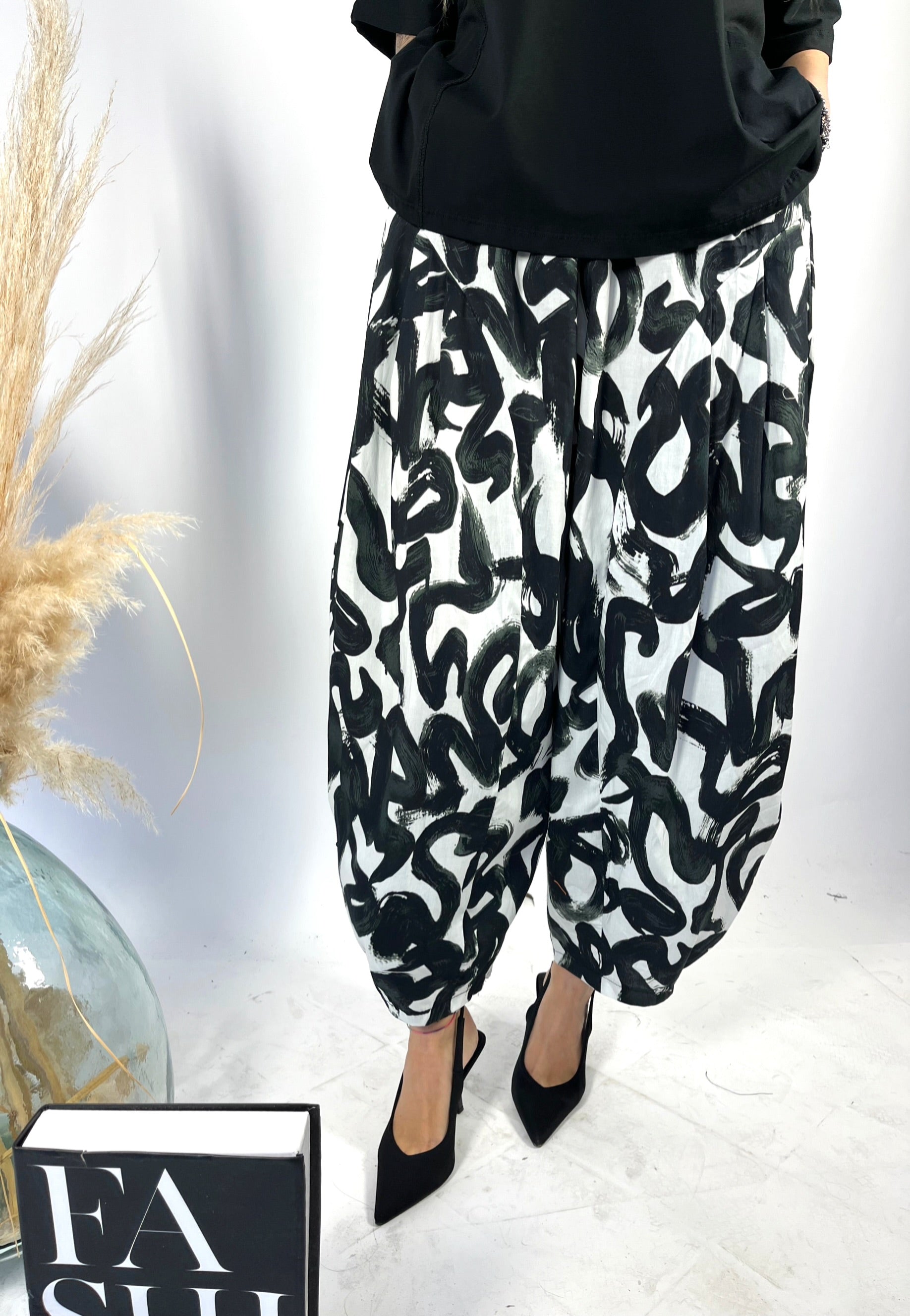 Pantalone Balloon Fantasia B/N