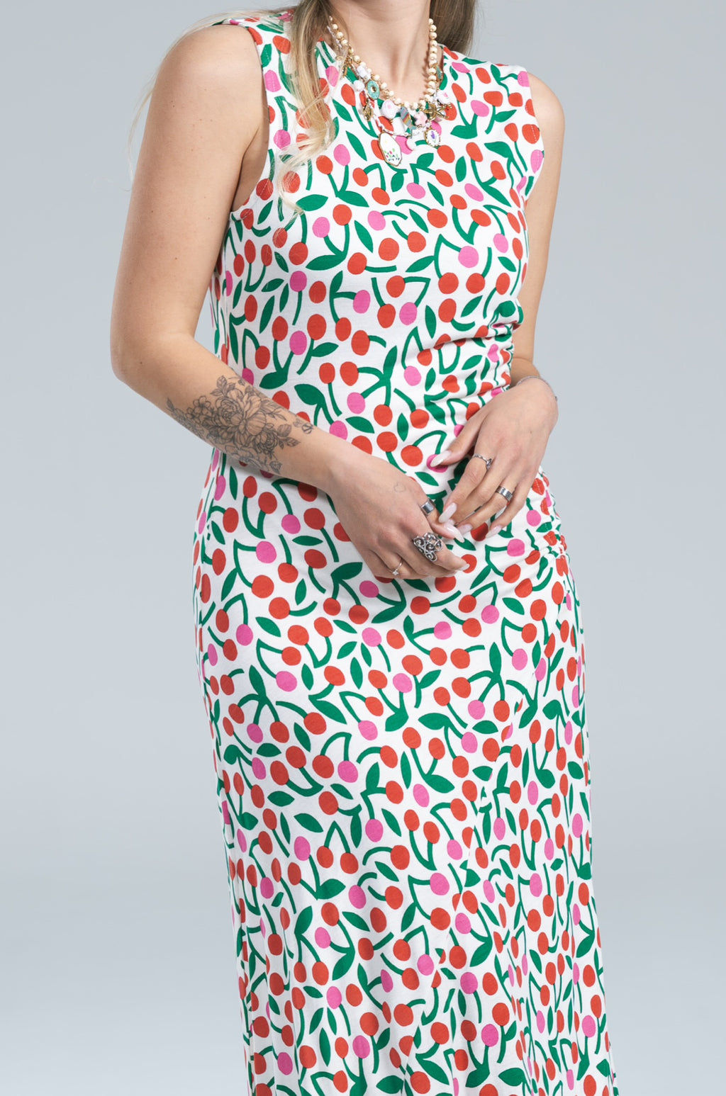 Abito Ciliegie Jersey Stretch Compania Fantastica Midi