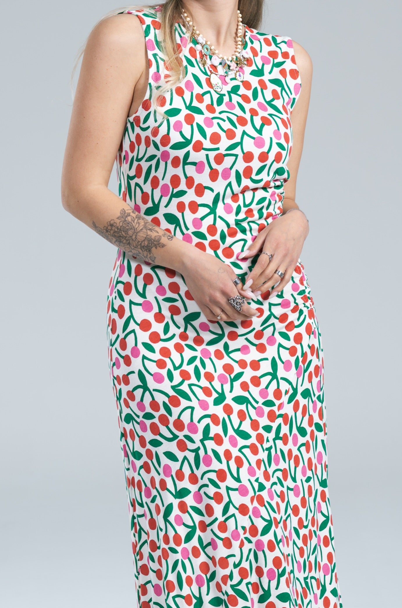 Abito Ciliegie Jersey Stretch Compania Fantastica Midi