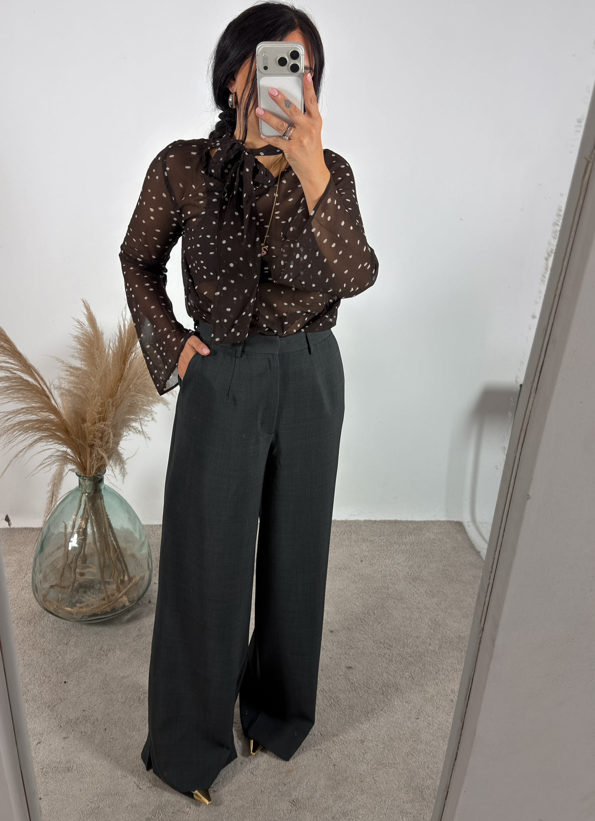 Pantalone Palazzo Man Piombo Glamorous