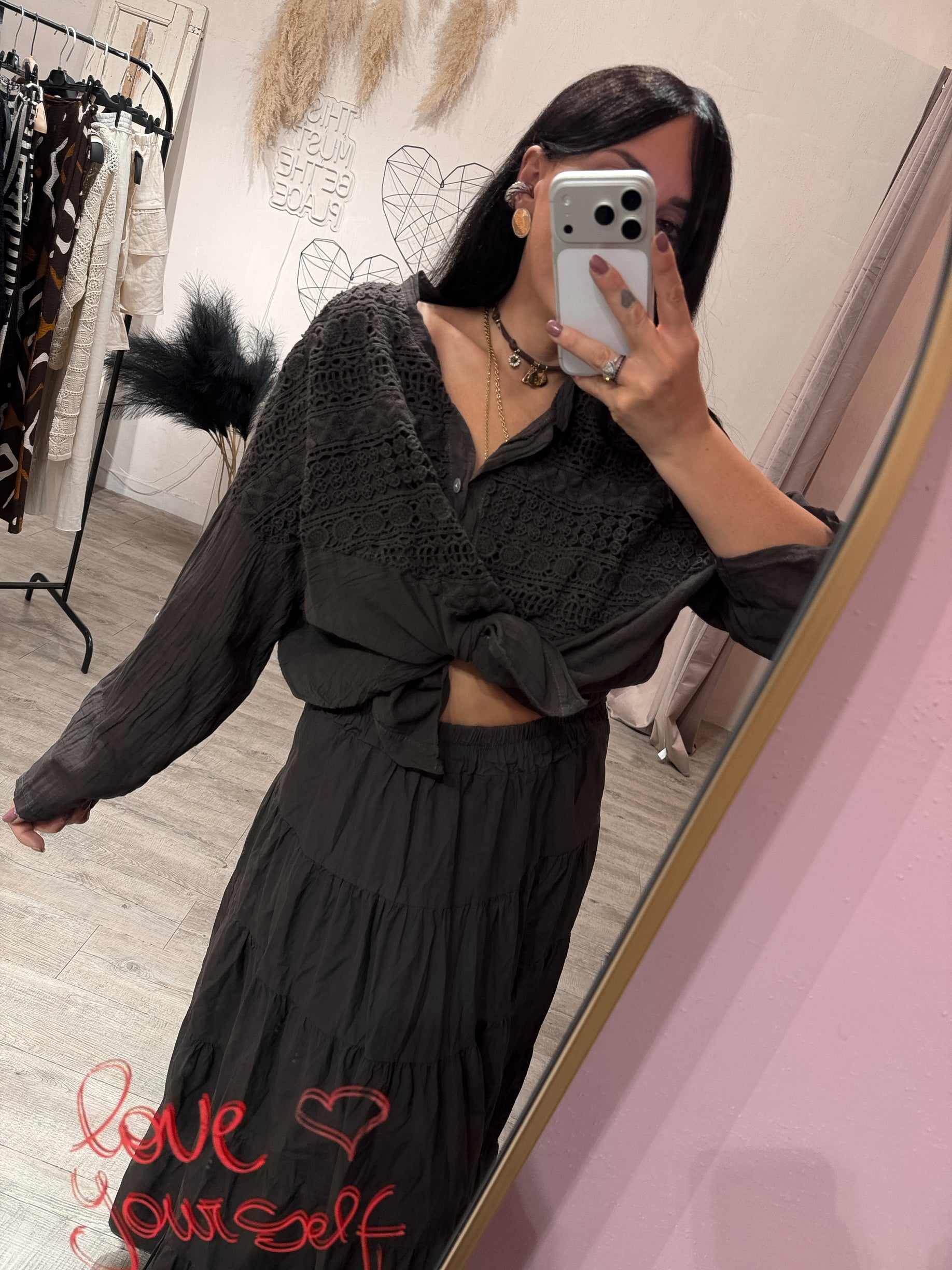 Camicia Mussola Inserto Crochet +colori