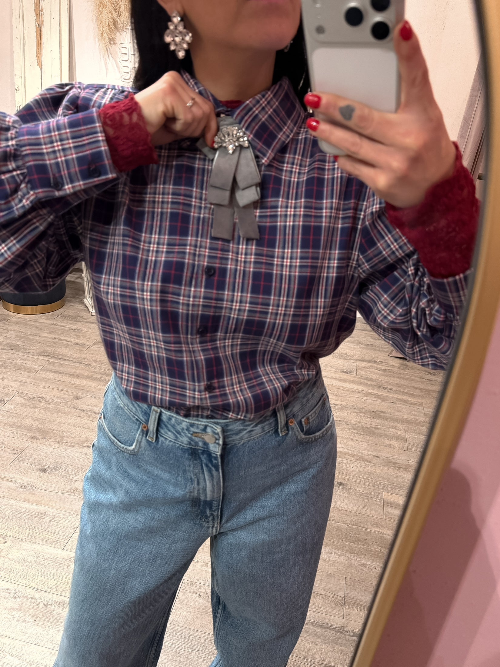 Camicia Check Spallina Kontatto