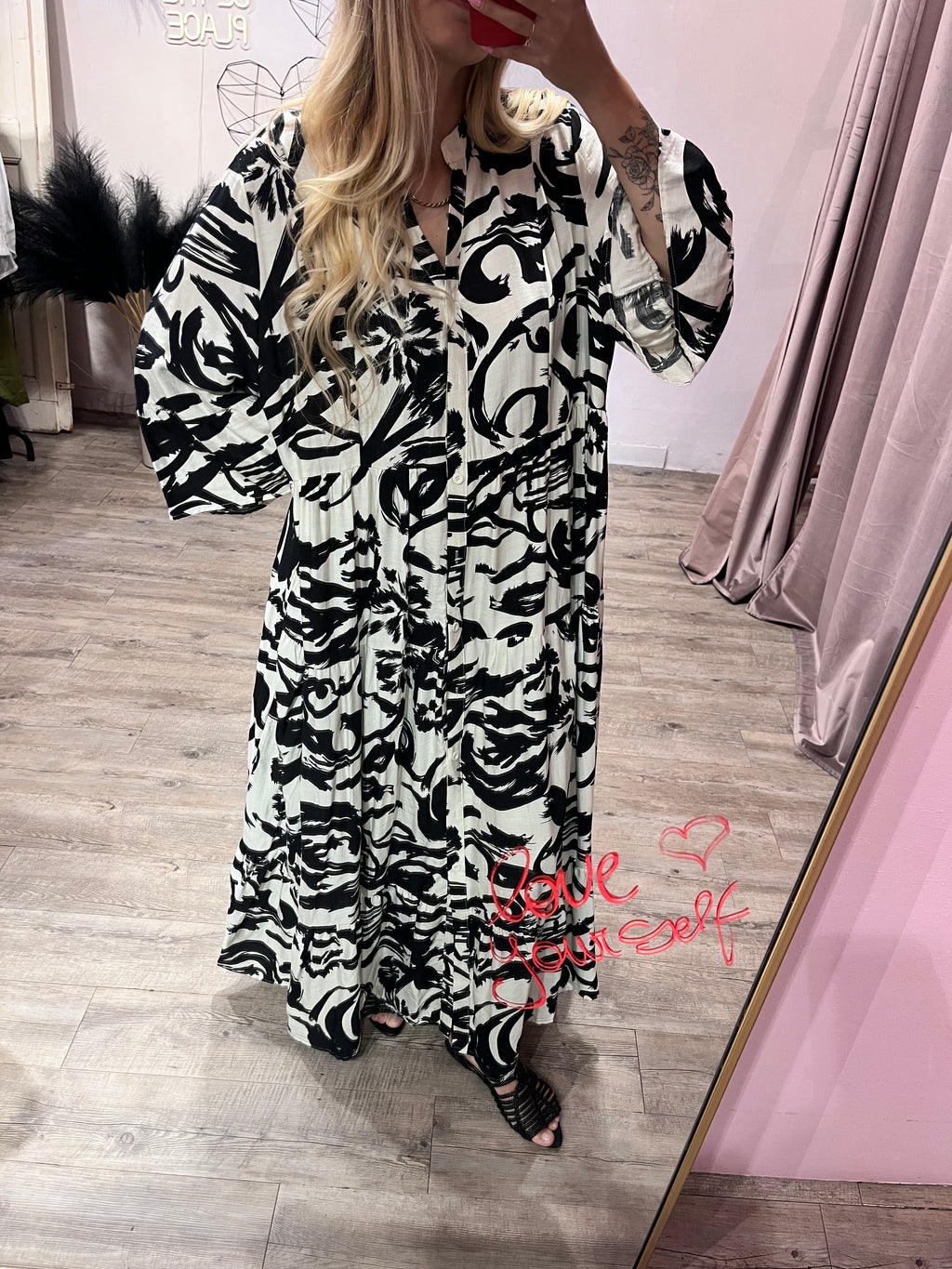 Maxi Abito Fantasia B/N