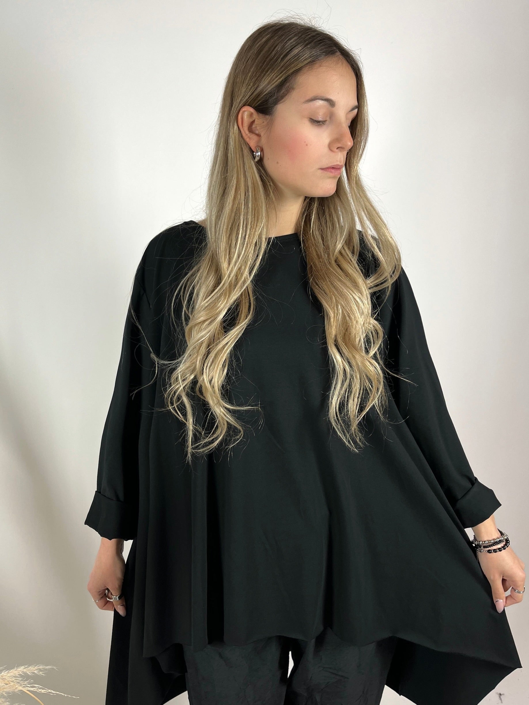 Maxi T-Shirt Basic Taglio Vivo +colori