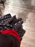 Gonna Nodo Camicia Check Blu/Rosso/Caffe