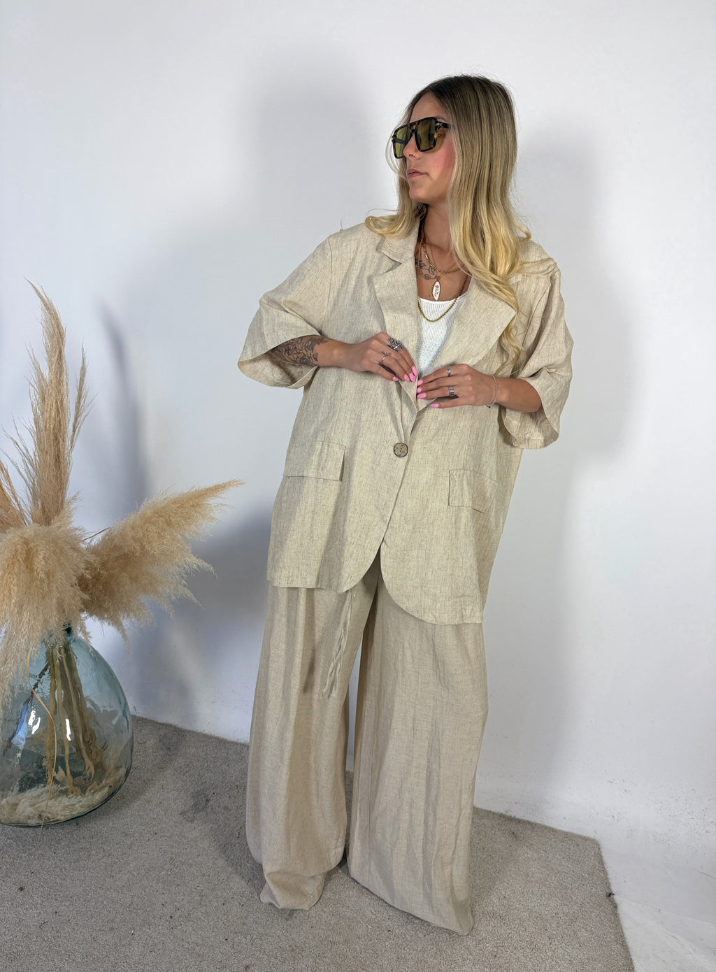 Giacca Manica Corta Linen +colori