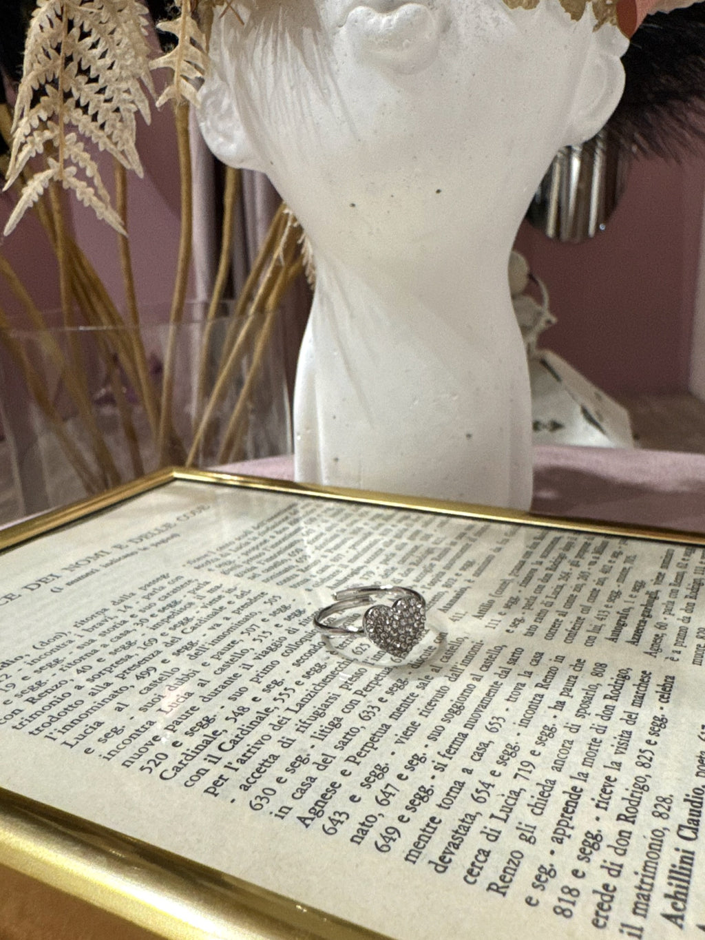 Anello Cuore Strass +colori
