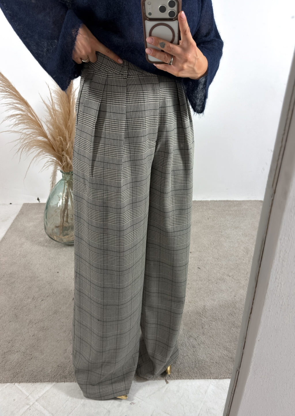 Pantalone Palazzo Pied De Poule Glamorous