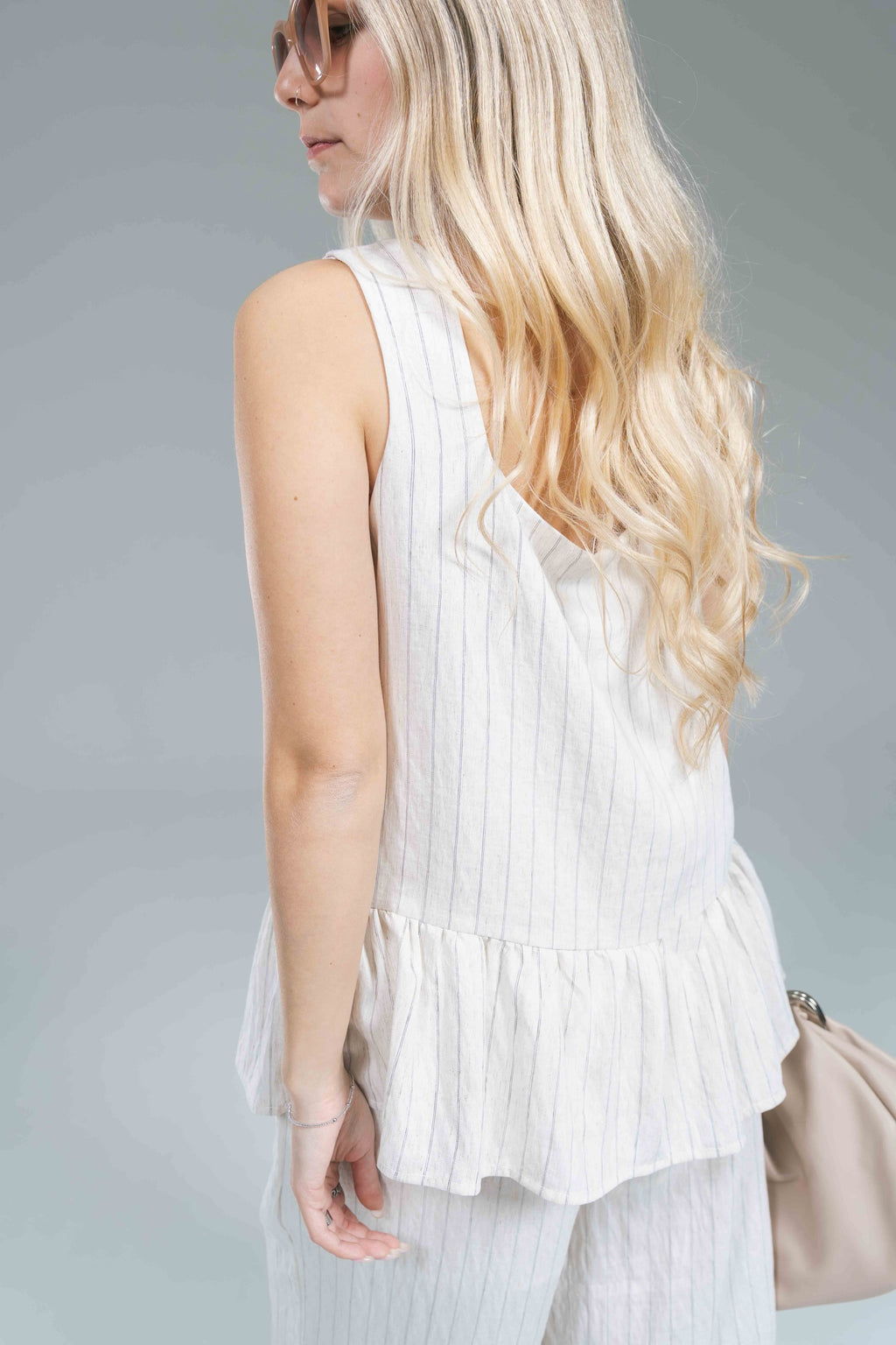 Maxi Canotta Balza Gessato Glamorous