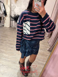 Felpa Stripes Righe Blu/Bianco